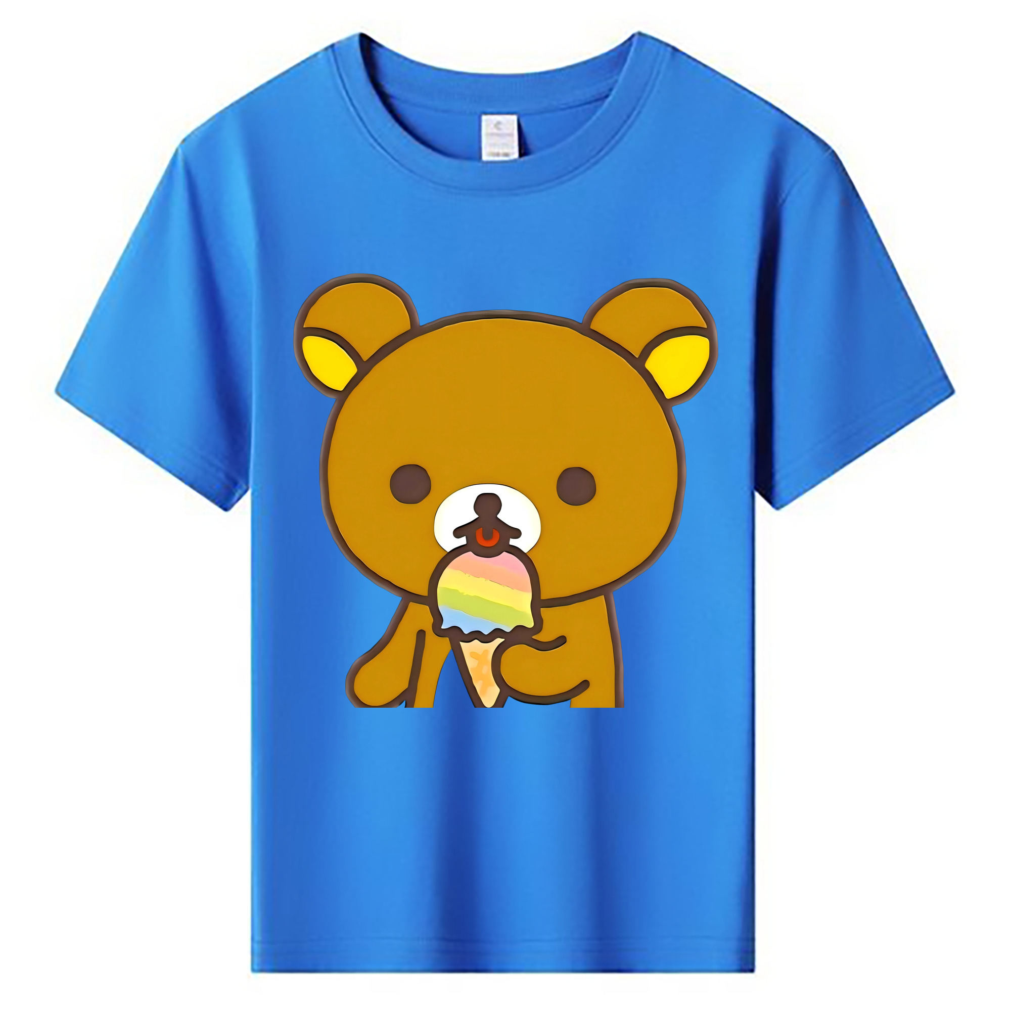 （画像用） リラックマ リラックマ キイロイトリ Rilakkuma Korilakkuma Kiiroitori 綿100％キッズTシャツ（フロントプリント）